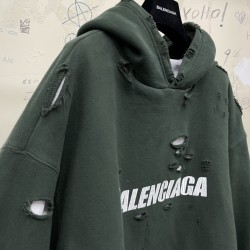 Balenciaga Destroyed Hoodie Black