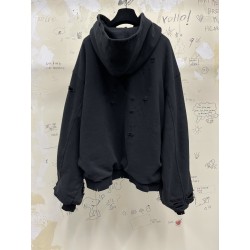 Balenciaga Destroyed Hoodie Black