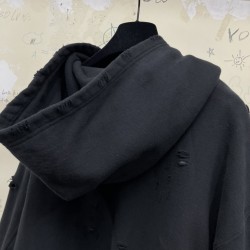 Balenciaga Destroyed Hoodie Black