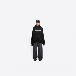 Balenciaga Destroyed Hoodie Black