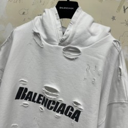 Balenciaga Destroyed Hoodie White