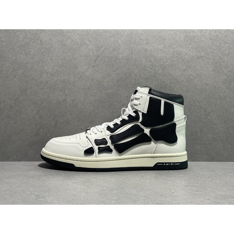 GT Amiri Skel High Top Sneakers White Black