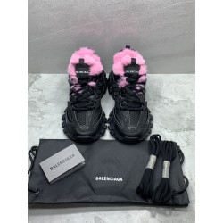 GT Balenciaga Track Fur Black and Pink