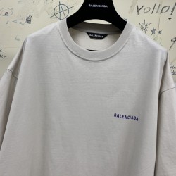 GT Balenciaga Chalky White Blue Logo Tee