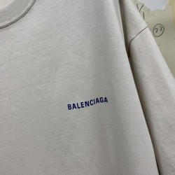 GT Balenciaga Chalky White Blue Logo Tee