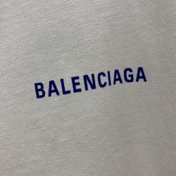 GT Balenciaga Chalky White Blue Logo Tee