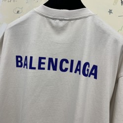 GT Balenciaga Chalky White Blue Logo Tee