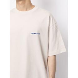 GT Balenciaga Chalky White Blue Logo Tee