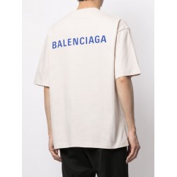 GT Balenciaga Chalky White Blue Logo Tee