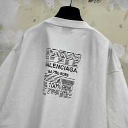 GT Balenciaga MEN'S CARE LABEL TEE T-SHIRT IN White 724514TNVL99040