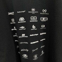 GT Balenciaga ARCHIVES LOGOS TEE T-SHIRT OVERSIZED IN BLACK 712398TNVQ71070