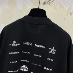 GT Balenciaga ARCHIVES LOGOS TEE T-SHIRT OVERSIZED IN BLACK 712398TNVQ71070