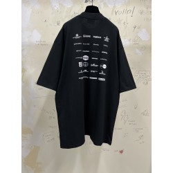 GT Balenciaga ARCHIVES LOGOS TEE T-SHIRT OVERSIZED IN BLACK 712398TNVQ71070