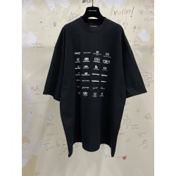 GT Balenciaga ARCHIVES LOGOS TEE T-SHIRT OVERSIZED IN BLACK 712398TNVQ71070