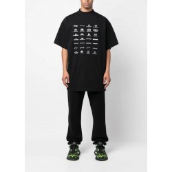 GT Balenciaga ARCHIVES LOGOS TEE T-SHIRT OVERSIZED IN BLACK 712398TNVQ71070