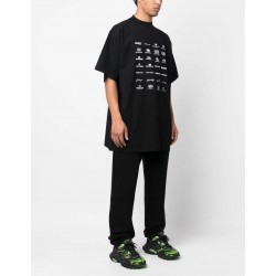 GT Balenciaga ARCHIVES LOGOS TEE T-SHIRT OVERSIZED IN BLACK 712398TNVQ71070