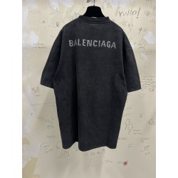 GT Balenciaga Back logo Tee Rhinestones Black 641655TNVU31073