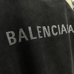 GT Balenciaga Back logo Tee Rhinestones Black 641655TNVU31073