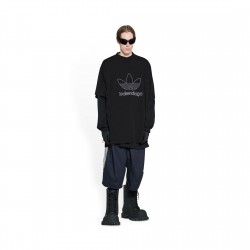 GT Balenciaga ADIDAS TEE T-SHIRT OVERSIZED IN BLACK 723976TNVN81070