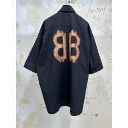 GT Balenciaga Black Crypto Short Sleeve Shirt 739028TOVN81055