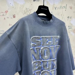 GT Balenciaga Snbn Inside-Out T-SHIRT Oversized In Blue