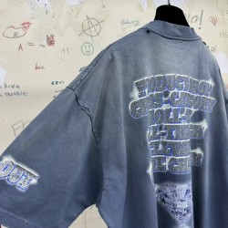 GT Balenciaga Snbn Inside-Out T-SHIRT Oversized In Blue