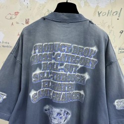 GT Balenciaga Snbn Inside-Out T-SHIRT Oversized In Blue