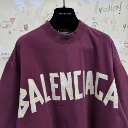 GT Balenciaga Tape Type T-SHIRT In Dark Red