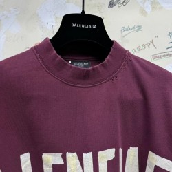 GT Balenciaga Tape Type T-SHIRT In Dark Red