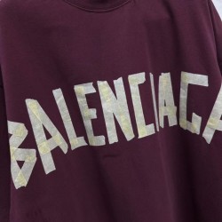 GT Balenciaga Tape Type T-SHIRT In Dark Red