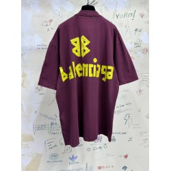 GT Balenciaga Tape Type T-SHIRT In Dark Red