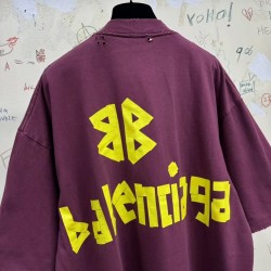 GT Balenciaga Tape Type T-SHIRT In Dark Red