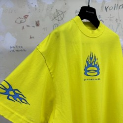 GT Balenciaga Men'S Burning Unity T-shirt In Yellow