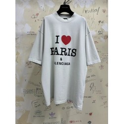 GT Balenciaga I Love Paris & Balenciaga T-shirt In White