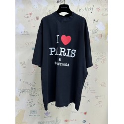 GT Balenciaga I Love Paris & Balenciaga T-shirt In Black