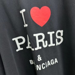 GT Balenciaga I Love Paris & Balenciaga T-shirt In Black