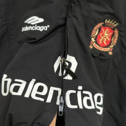 GT Balenciaga Men's Paris Soccer Tracksuit Jacket in Black