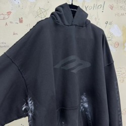 GT Balenciaga 3b Stencil Hoodie Medium Fit in Black