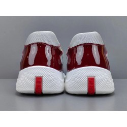 GT Prada Amecica's Cup Fabric Sneakers Wine Red