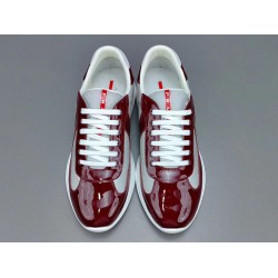 GT Prada Amecica's Cup Fabric Sneakers Wine Red