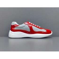 GT Prada Amecica's Cup Fabric Sneakers Red