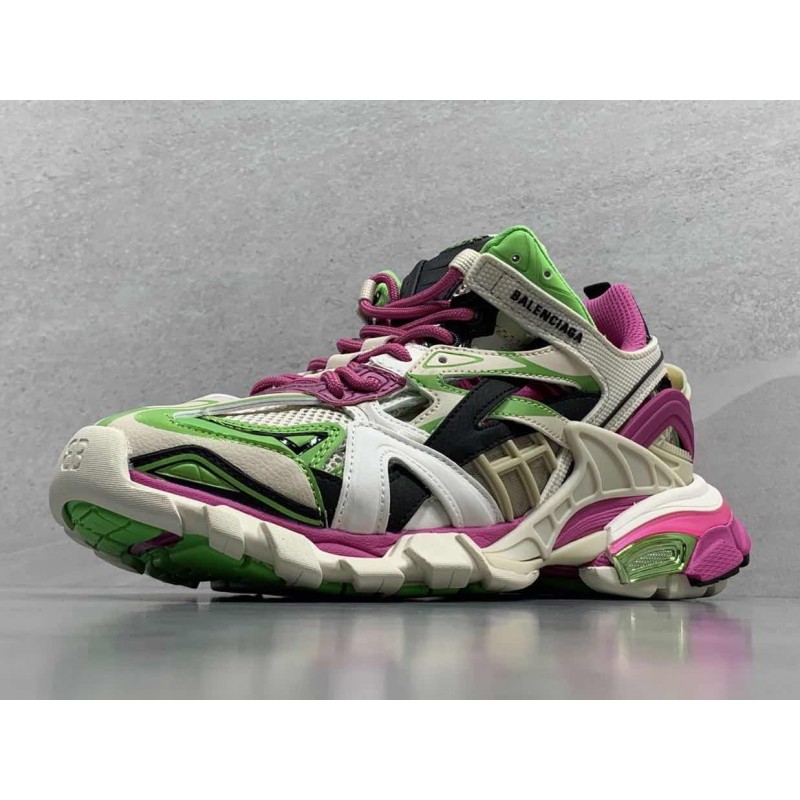 balenciaga track 2 white green pink