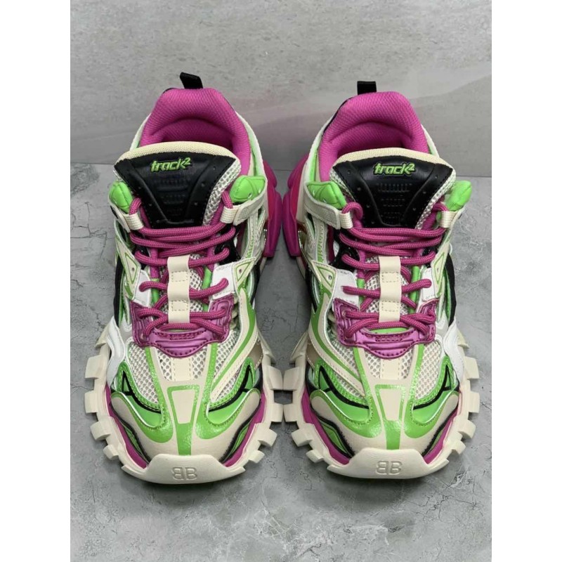 balenciaga track pink green