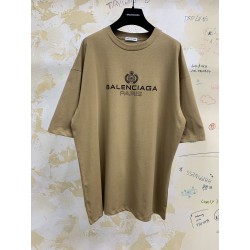 Balenciaga Paris Large Fit Tee Khaki